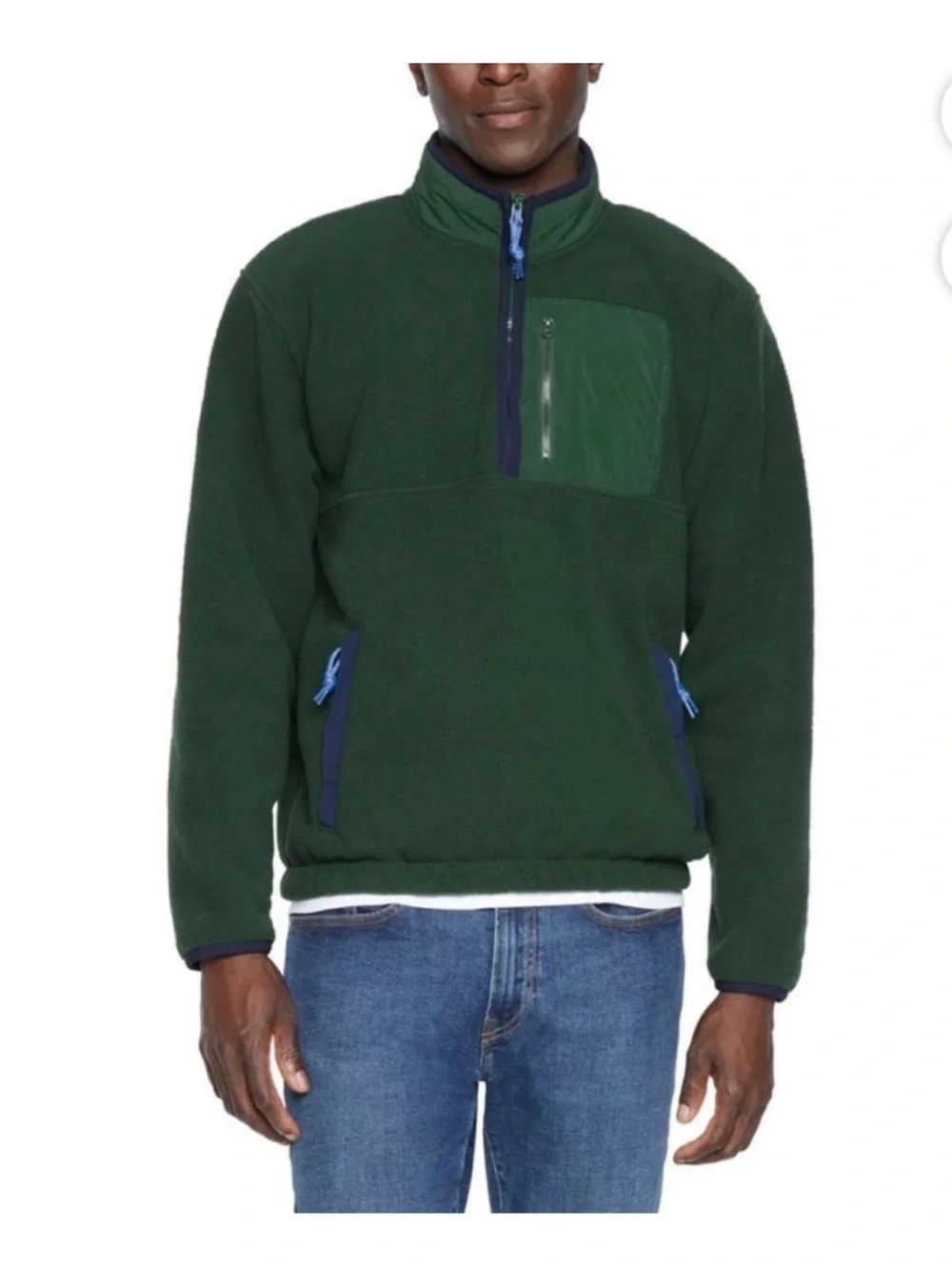 GAP Men's Forest Green Quarter-Zip Fleece Pullover